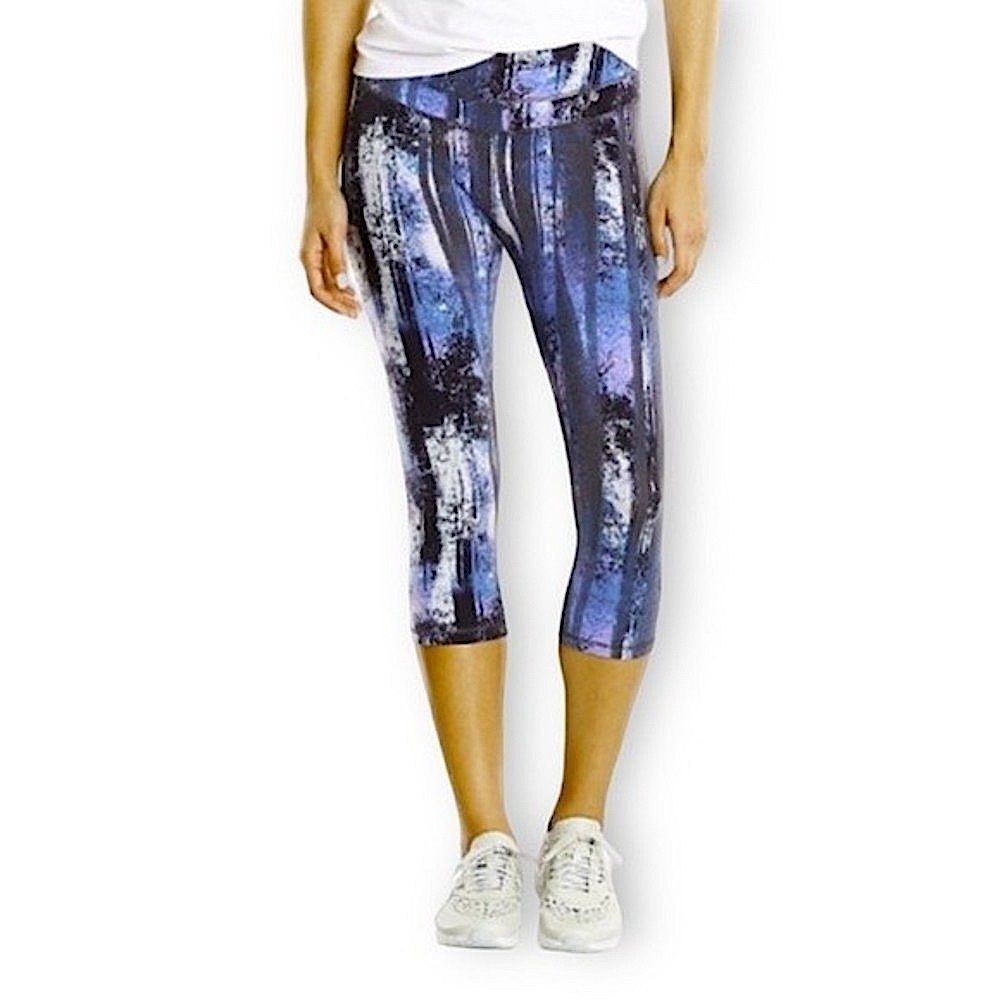 Lucy Blue Multi Woods Hatha Capri Leggings Small
